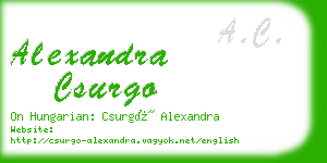 alexandra csurgo business card